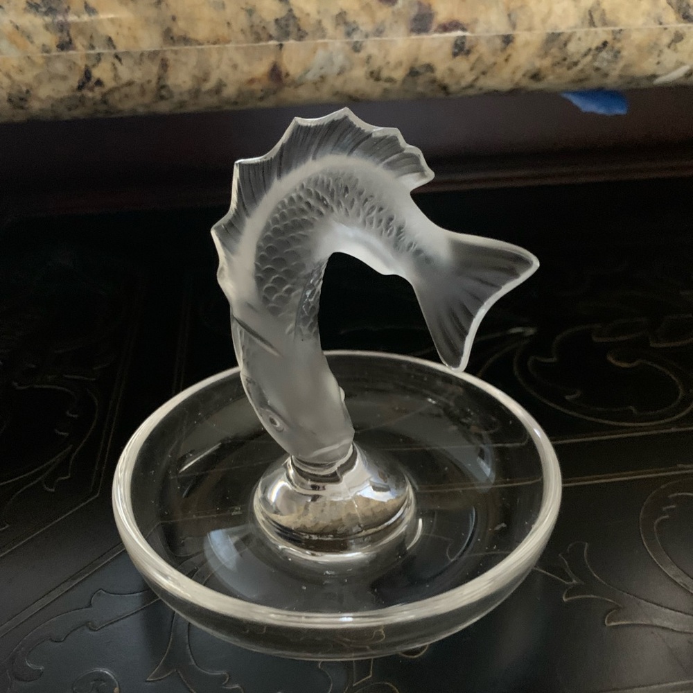 Vintage Lalique Crystal Ring Plate